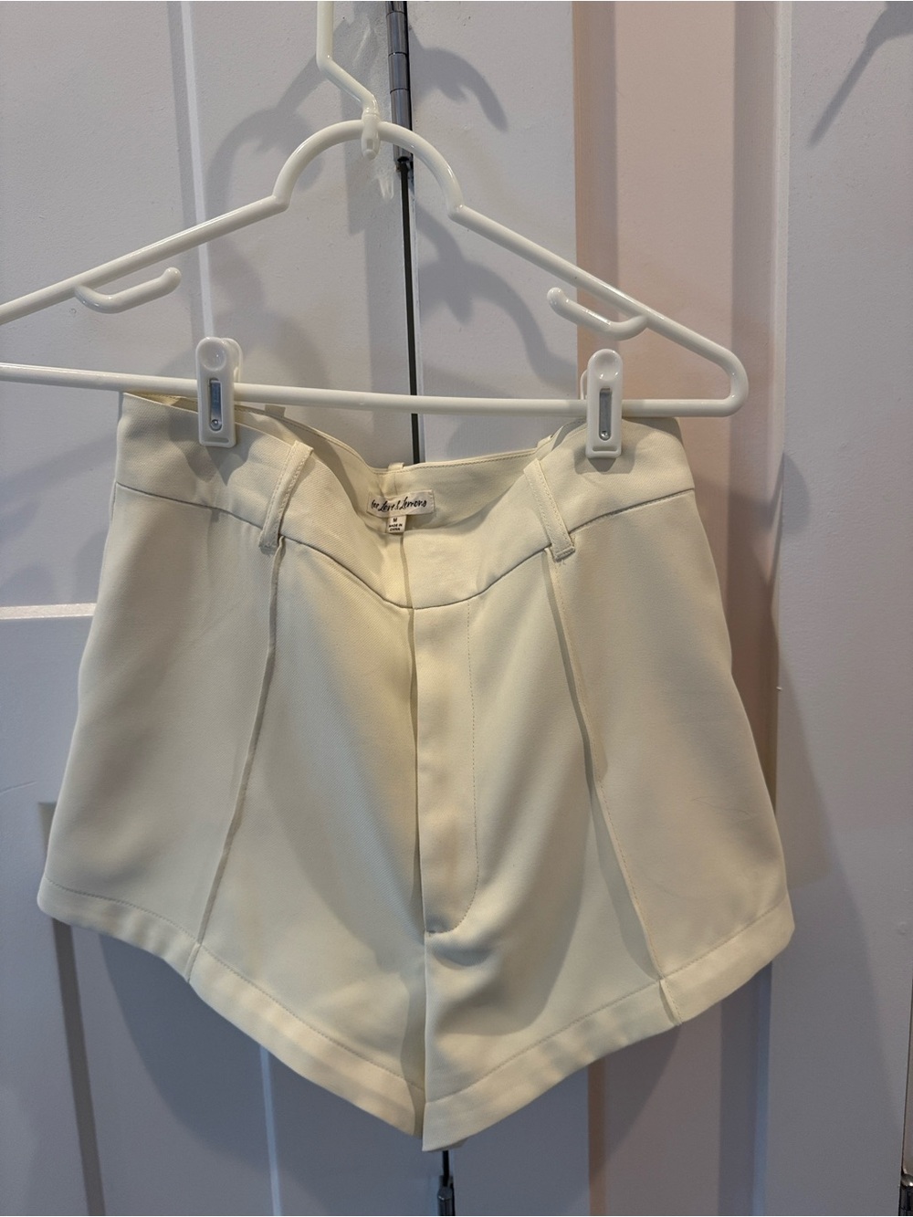 High-Rise Cream Shorts